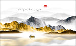金色山水画
