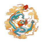龙 手绘龙 彩色龙 中国龙
