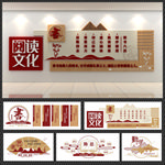 图书阅览室文化墙 图书馆文化墙