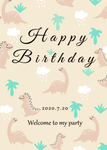 卡通恐龙生日海报