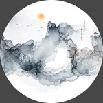 水墨山