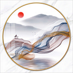 山水线条玄关装饰