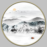 圆形山水画