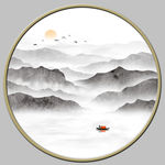 圆形山水画