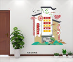 党群服务文化墙为人民服务
