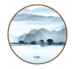 圆形水墨画
