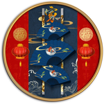 中国红民俗新中式喜庆圆形字画
