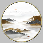 圆形山水画