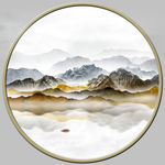 圆形山水画