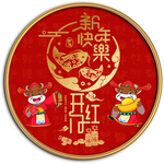 中国红民俗新中式喜庆字画
