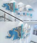 蓝色楼梯企业文化墙