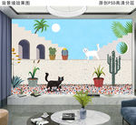 几何建筑装饰画背景墙