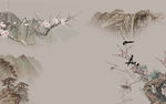 大气国画山水画 文件分层画