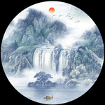 圆形流水生财玄关
