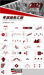 红色年度商务工作计划总结汇报