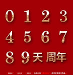 房地产周年庆倒计时金属数字
