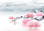 新中式民俗风景山水装饰画