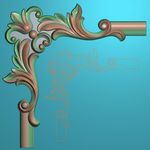 洋花角花正角花精雕图浮雕图灰度