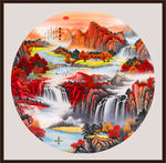 圆形山水画