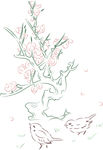 花树鸟 矢量图