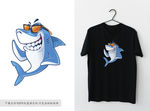 卡通鲨鱼服装图案