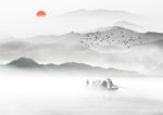 山水画水墨山水