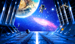 3D宇宙太空人空间站