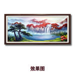 手绘艺术客厅鸿运当头山水画