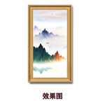新中式一叶孤舟山水玄关装饰画