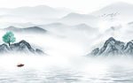 人气新简约山水画 文件分层画