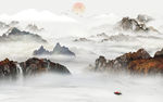 高级高端新山水画 文件分层画