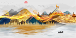 轻奢山水背景