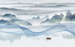现代客厅山水画 tif分层