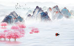 新中式客厅山水画 tif分层