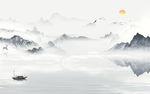 山脉新中式山水画 文件分层