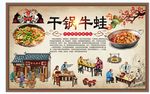 干锅牛蛙背景墙