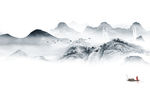 中国风山水画背景墙 TIF分层