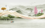 简约新山水客厅画 TIF分层