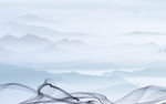 蓝色意境新山水画 TIF分层