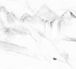 现代简约爵士白山水大理石纹背景