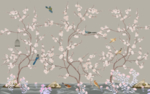 新中式花鸟画梅花背景墙