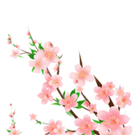 春夏装饰桃花植物元素