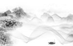 最新客厅山水画 文件分层