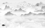 中国风人气画山水画 文件分层