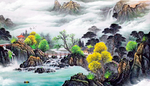 山水水墨画