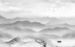 灰色高清背景山水 文件分层