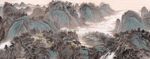 手绘山水背景墙