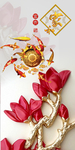 九鱼玄关立体花装饰画