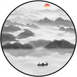 山水画 装饰画 孤舟静行