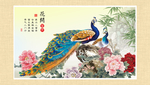 孔雀牡丹图